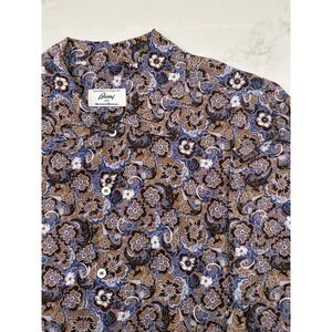 Brioni 100% Rayon Short Sleeve Paisley Abstract Print Button‎ Up Colorful XXL
